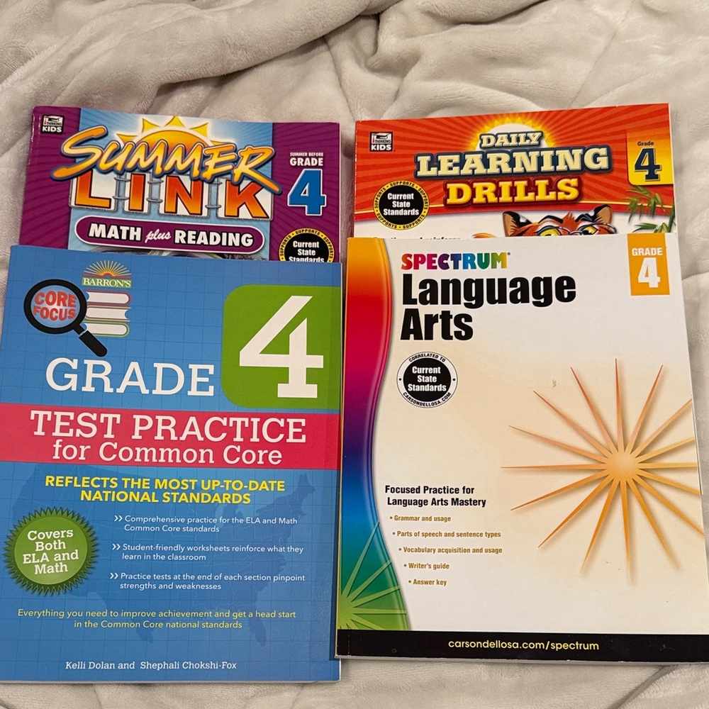 Grade 4 Educational Workbooks Set